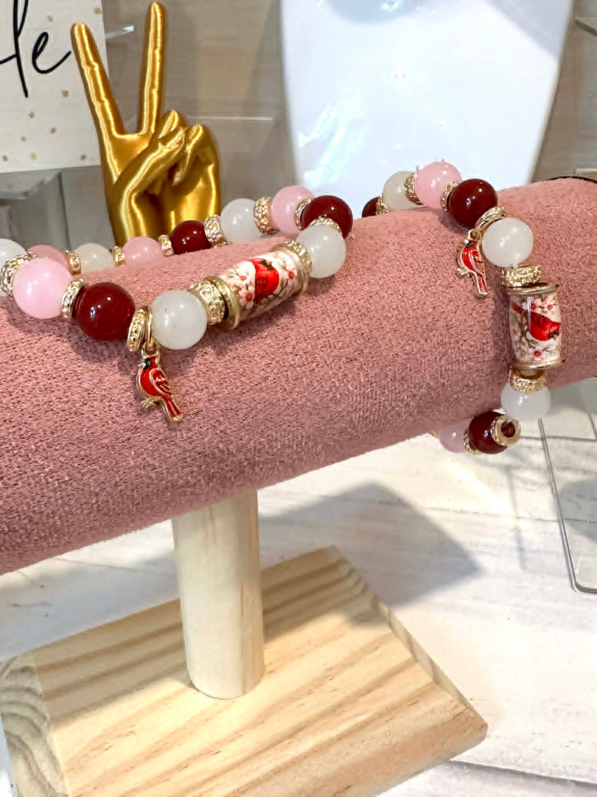 Cardinal Crystal Bead Bracelet