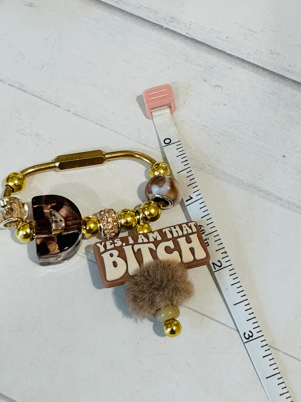 Yes i'm That Bitch Carabiner with Leopard Letter