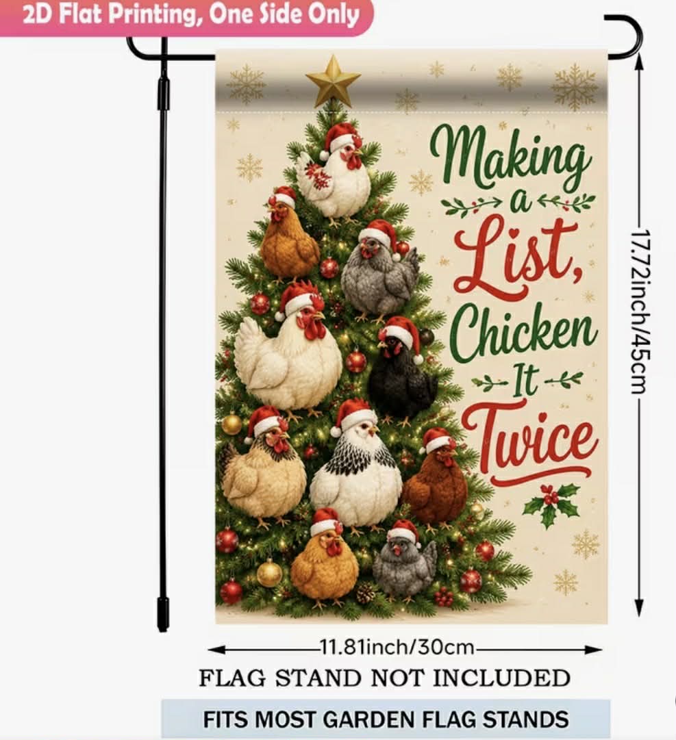 Chicken Christmas Garden Flag