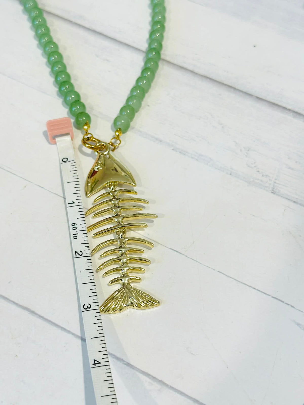 Glass Beaded Fishbone Necklace