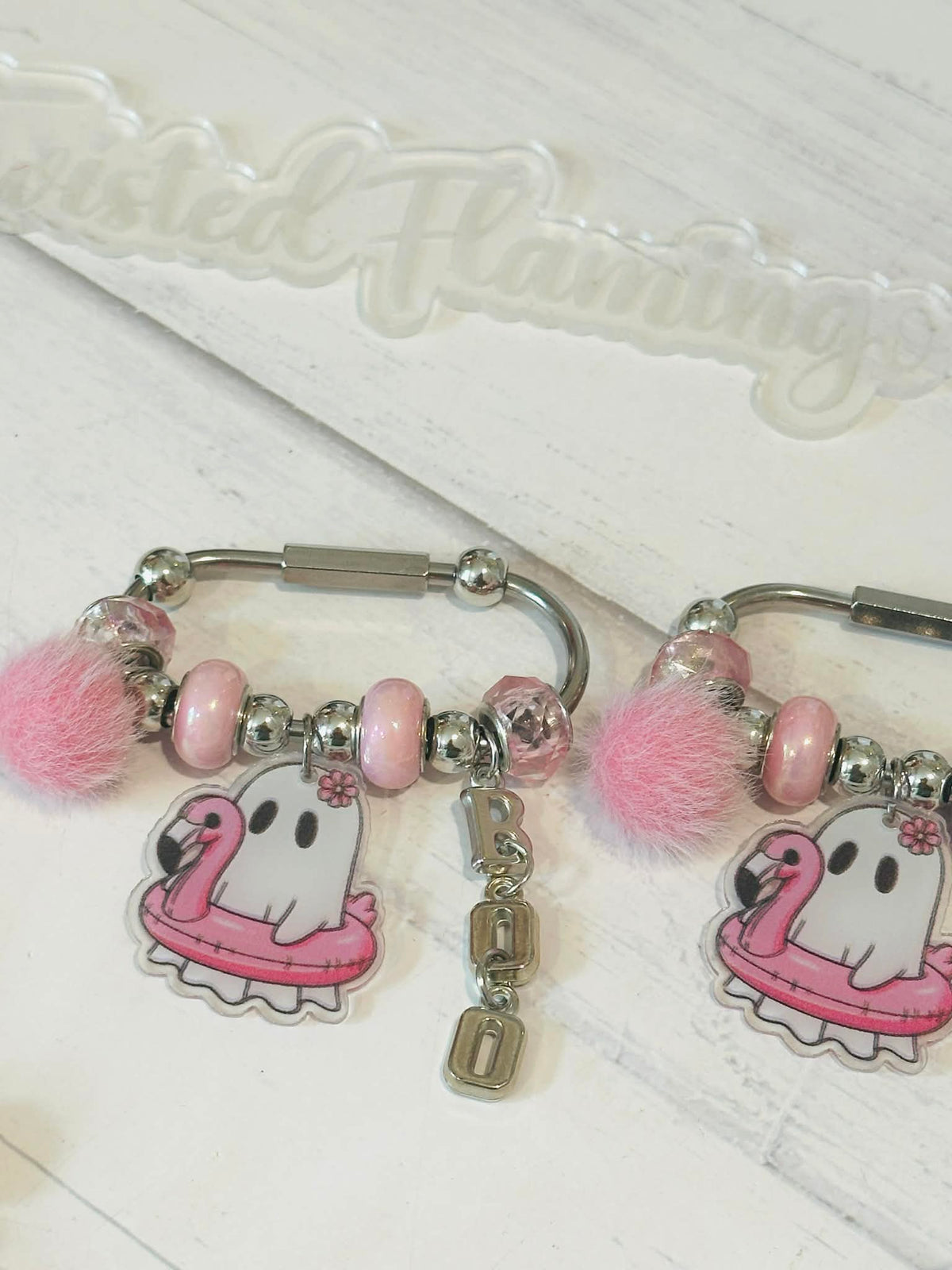 Ghost Flamingo Carabiner