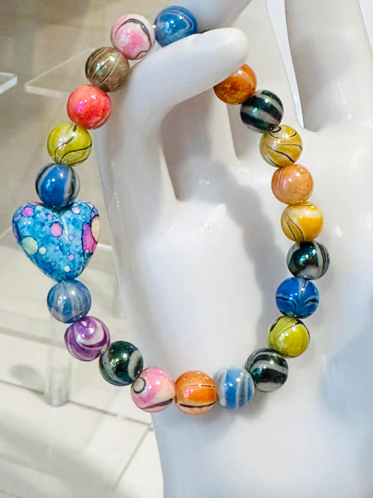 Colorful Heart Beaded Bracelets