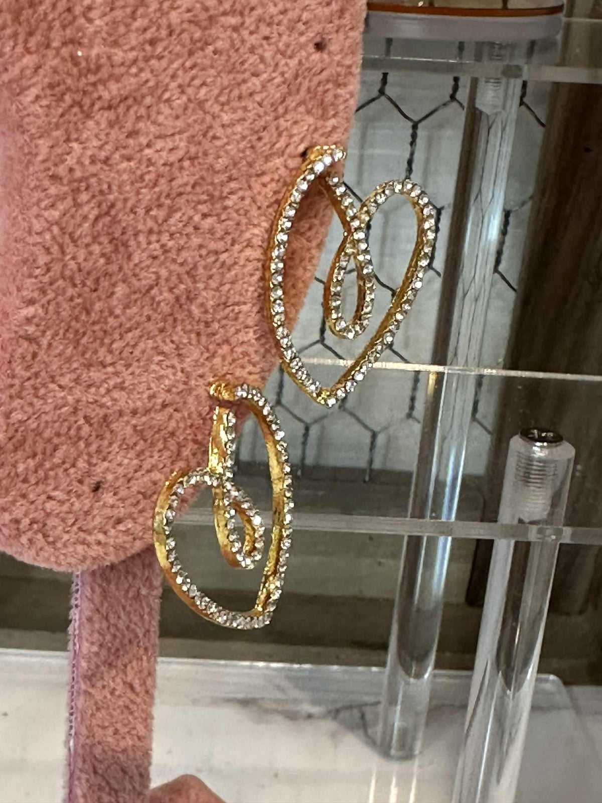 Rhinestone Heart Earrings
