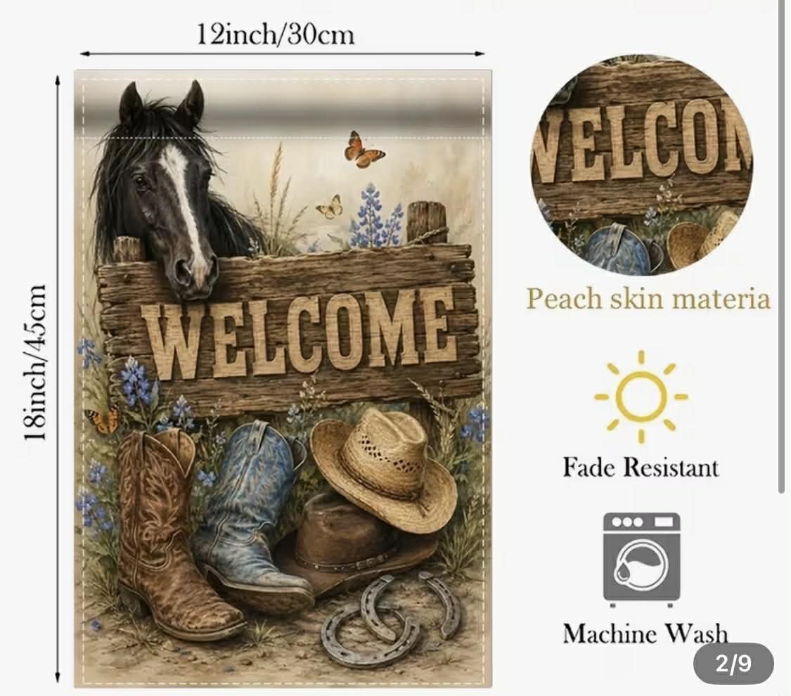 Country Welcome Garden Flag