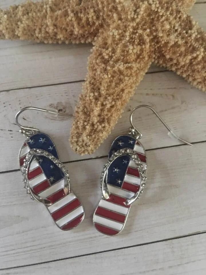 Patriotic Flip Flop Earrngs