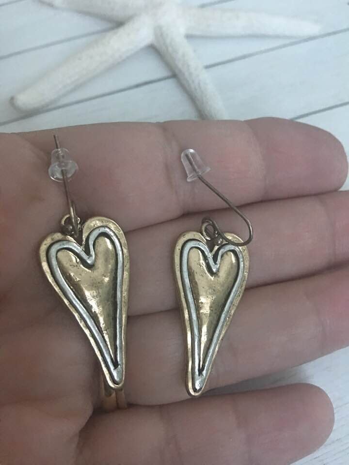 Rustic Heart Earrings