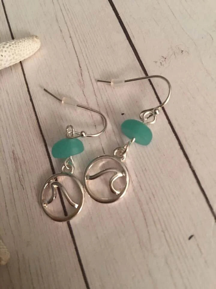 Sea Glass Wave Earrings