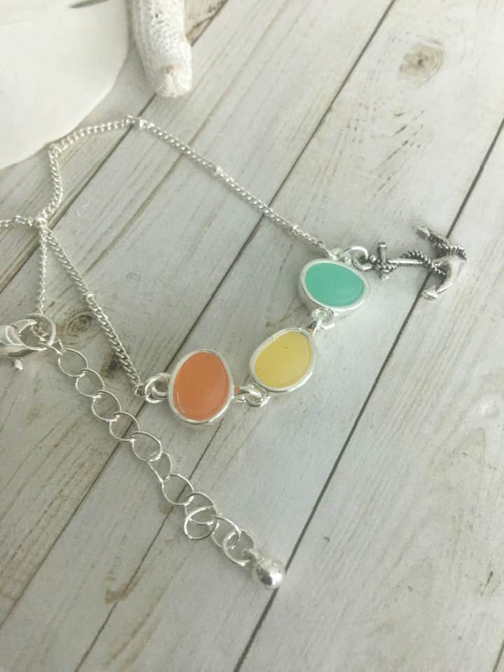 Sea Glass Anchor Anklet