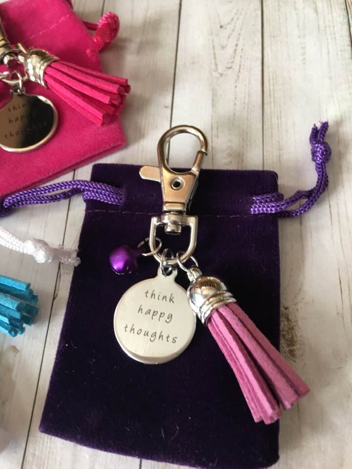 Think Happy Thoughts Tassel Clips