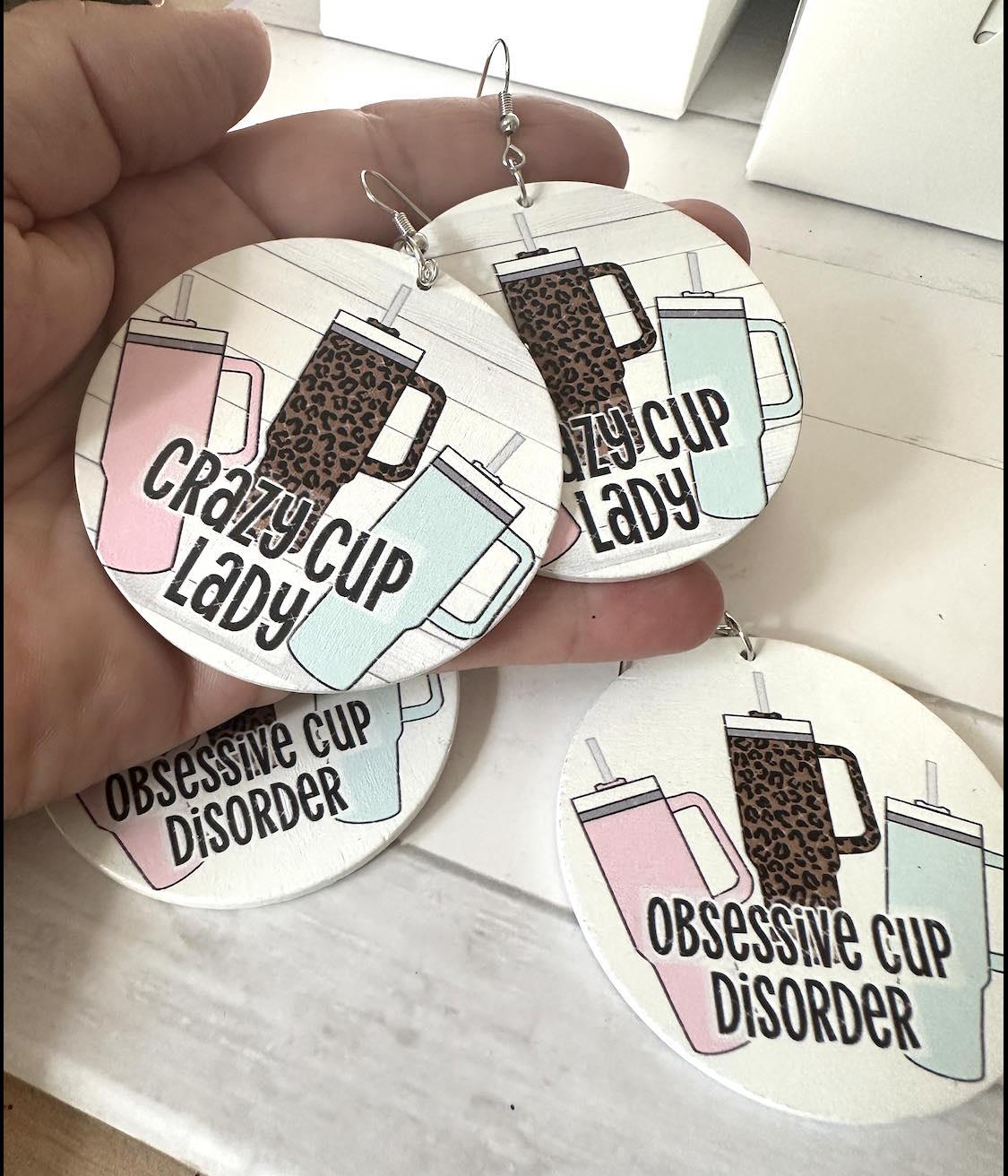 Crazy Cup Lady Earrings