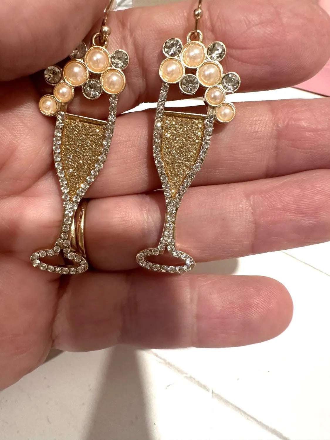 Gold Champagne Earrings