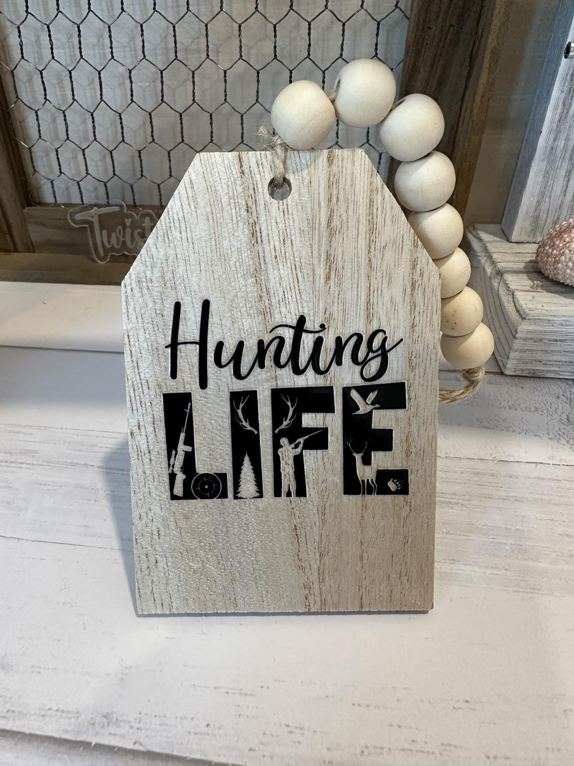 Wood Bead Tiered Tray Tags