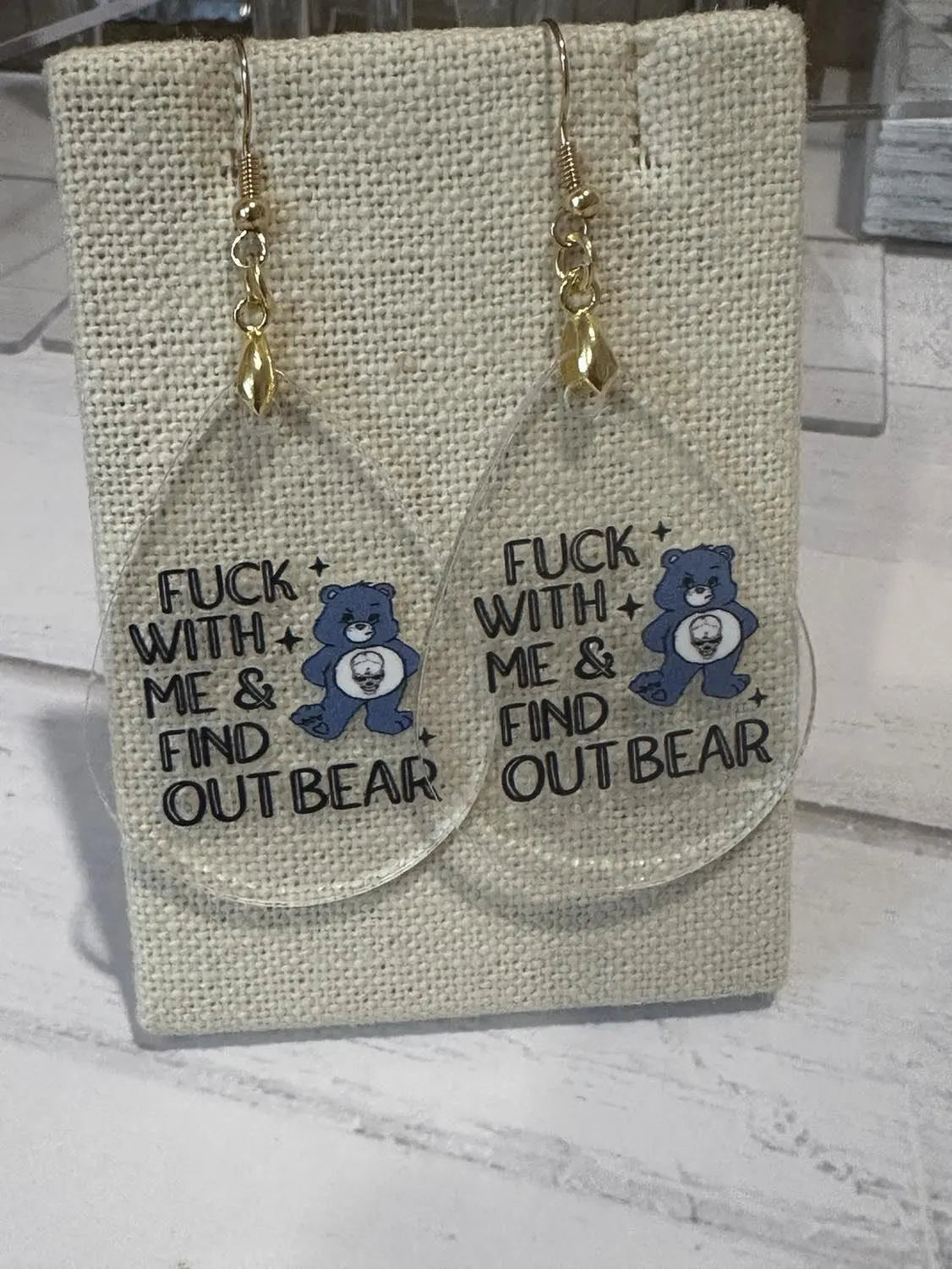Swear Bear Earrings