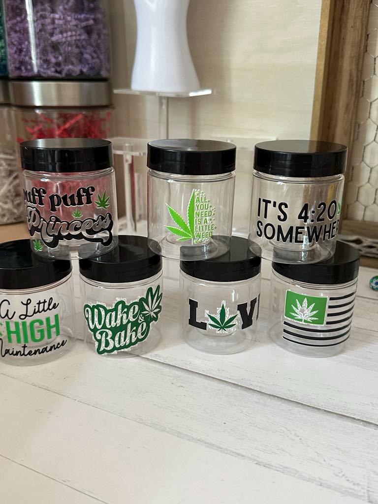 Weed Themed Stash Jars
