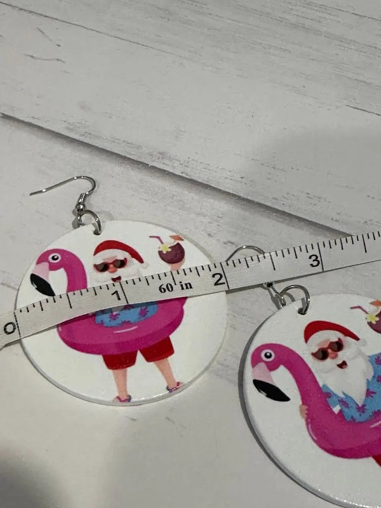 Tropical Santa Earrings