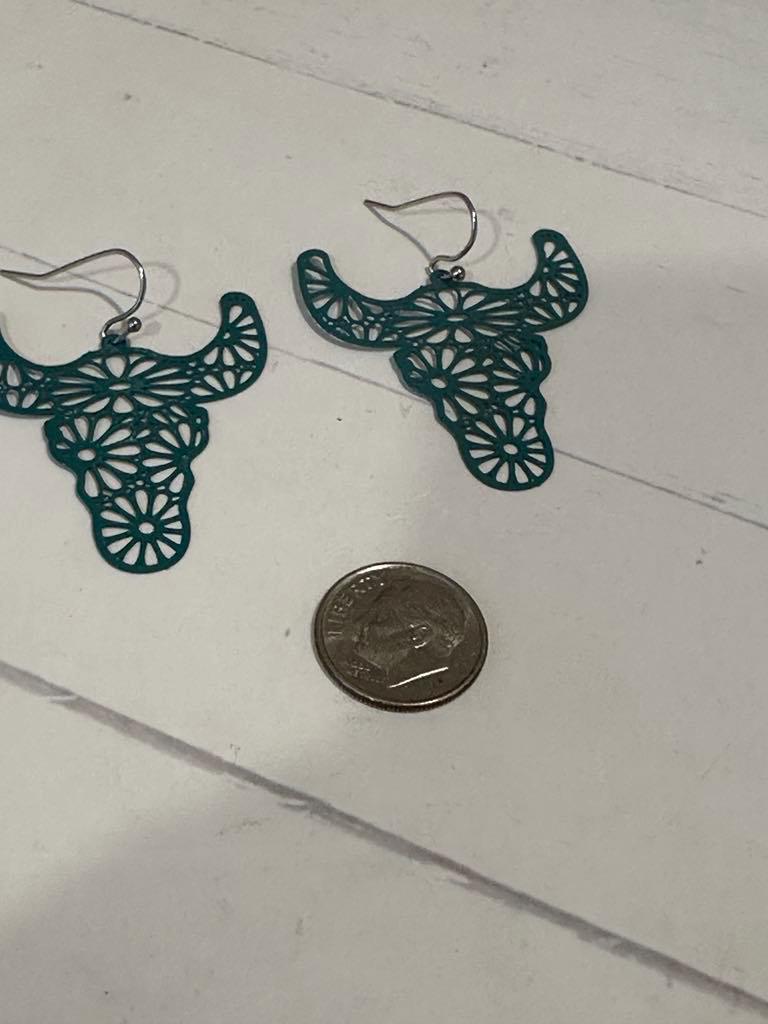 Longhorn Skull Earrings