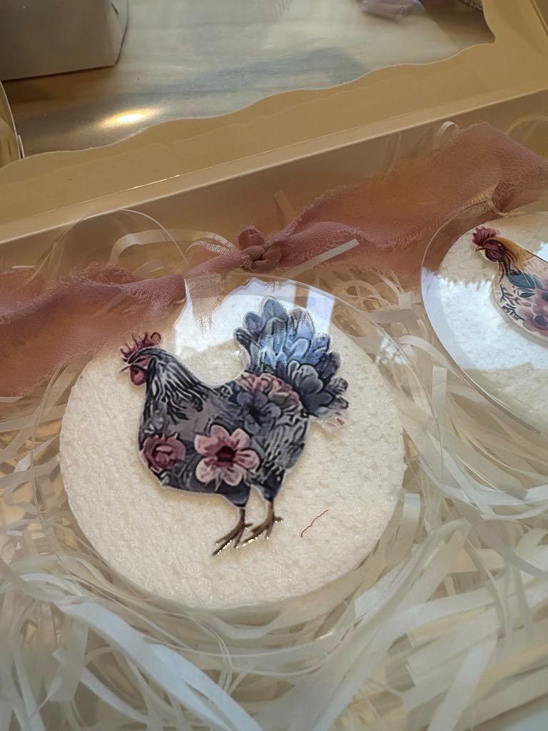 Floral Chicken Ornaments