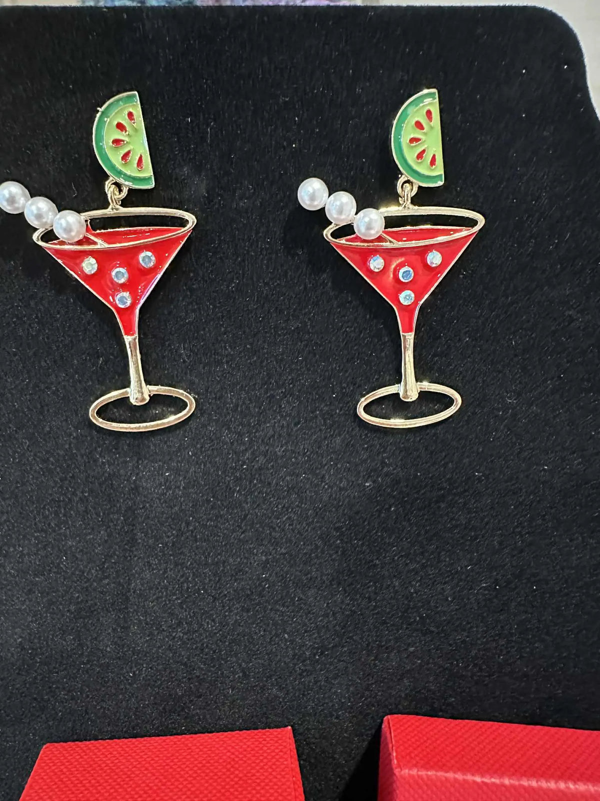 Watermelon Martini Earrings