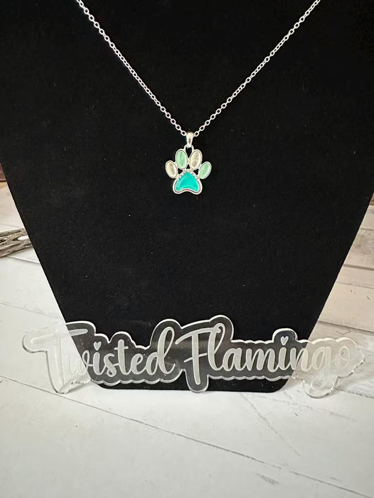 Sea Glass Paw Necklace