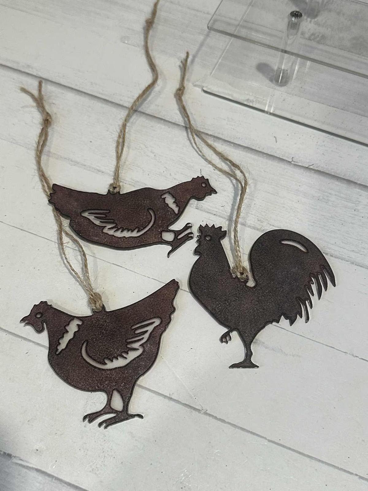 Rustic Chicken Ornament Gift Set