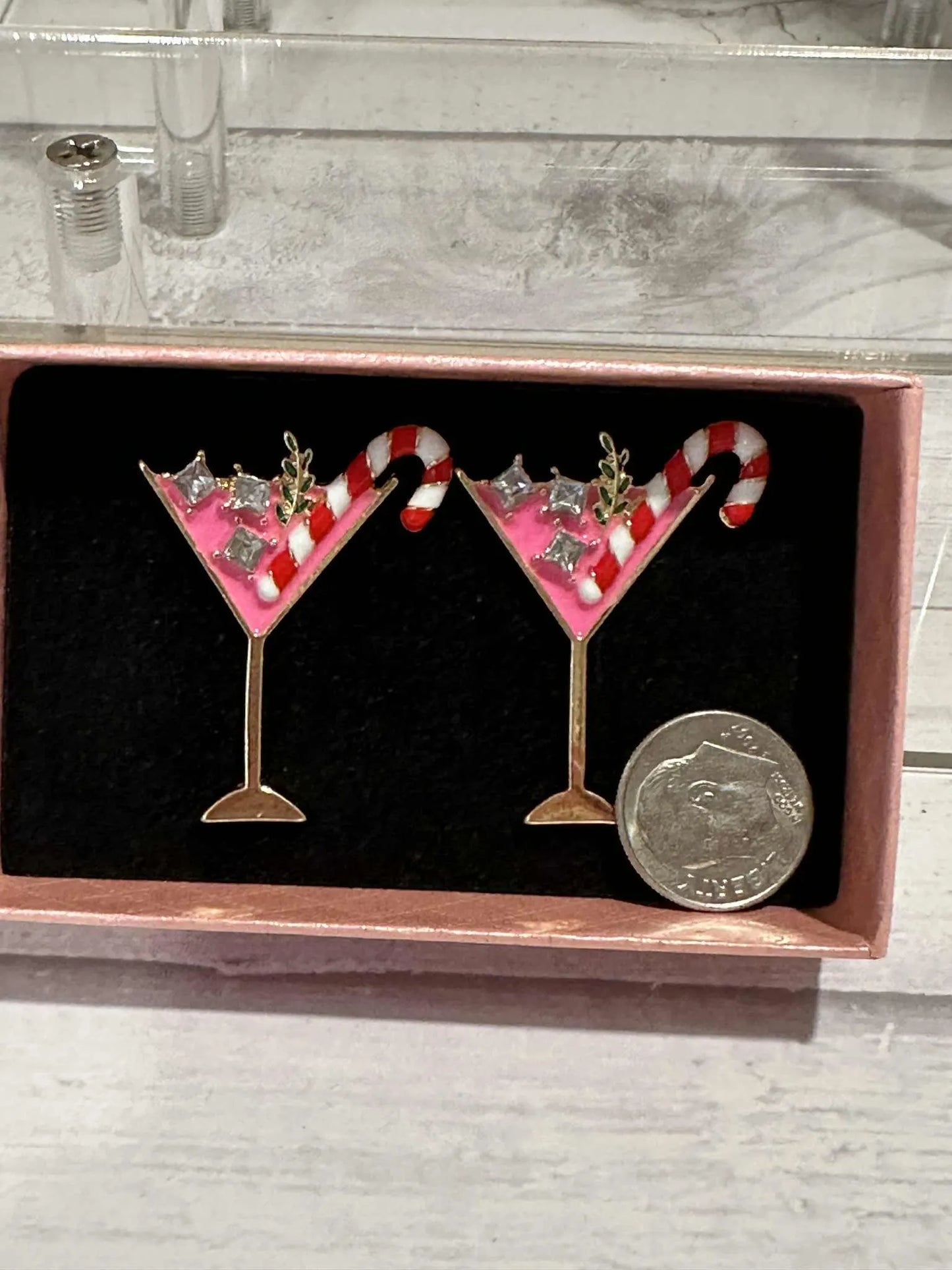 Candy Cane Martini Earrings