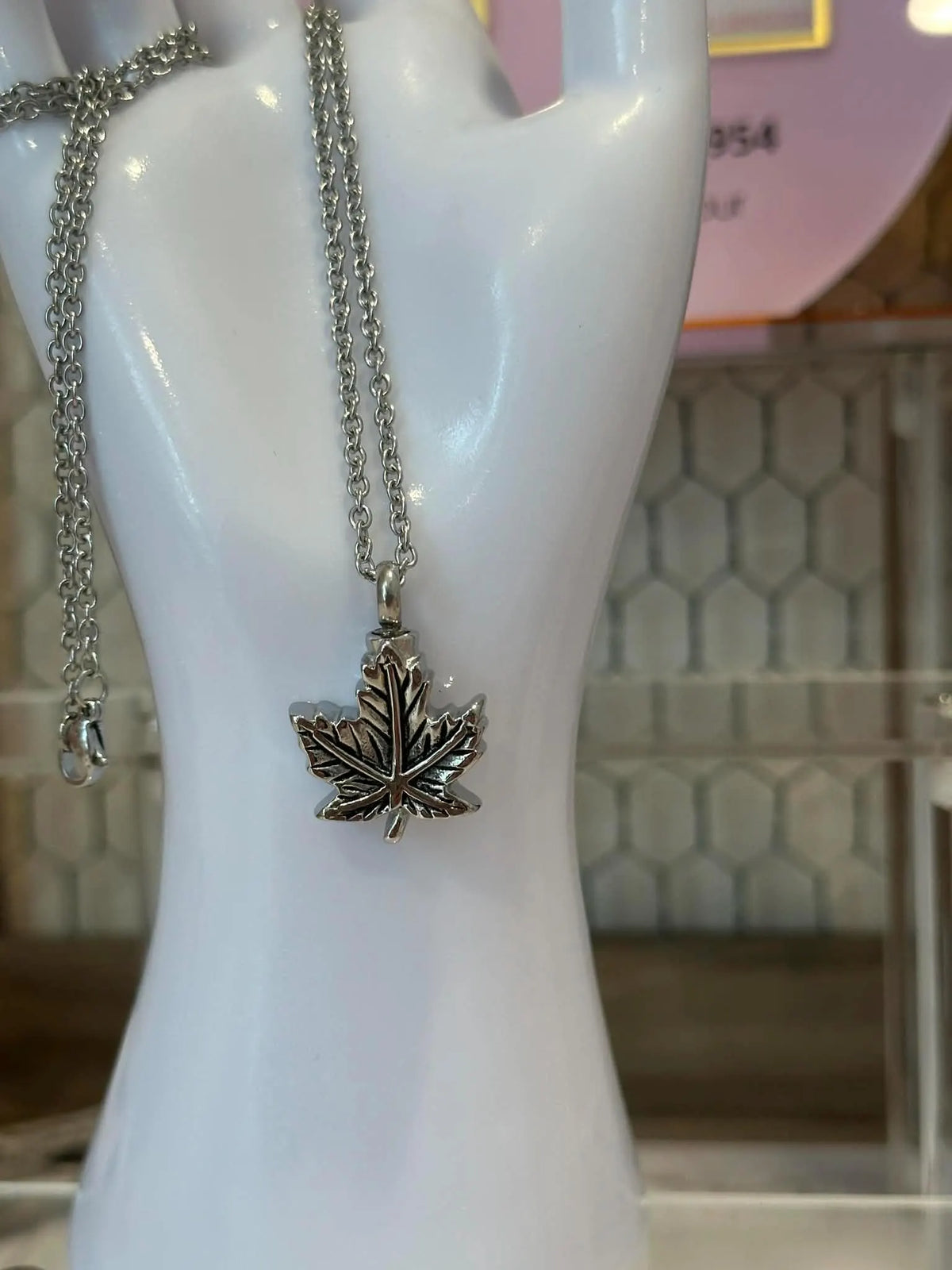 Pot Leaf Cremation Necklace