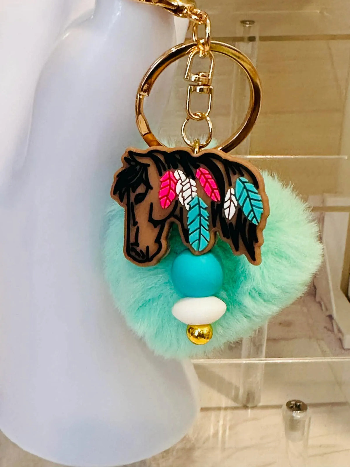 Mini Pom Pom Keychain/Purse Clips