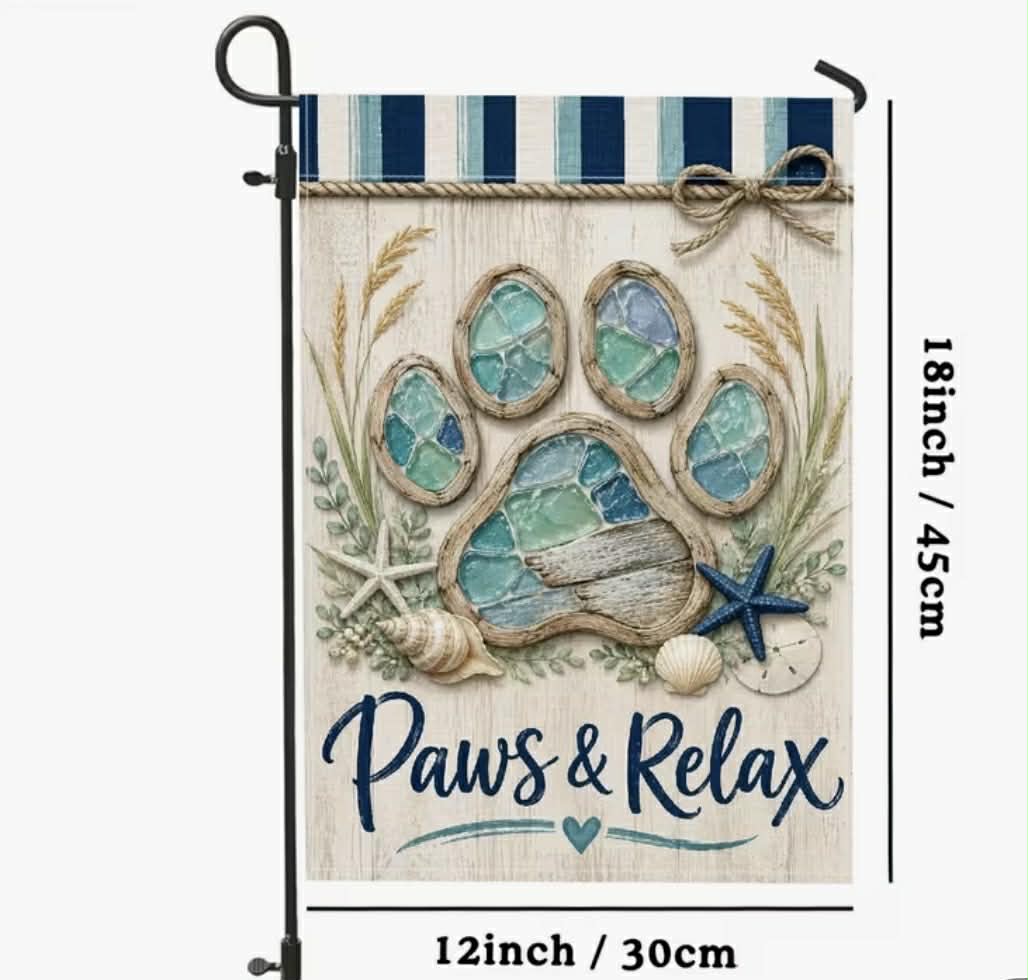 Coastal Paws & Relax Garden Flag