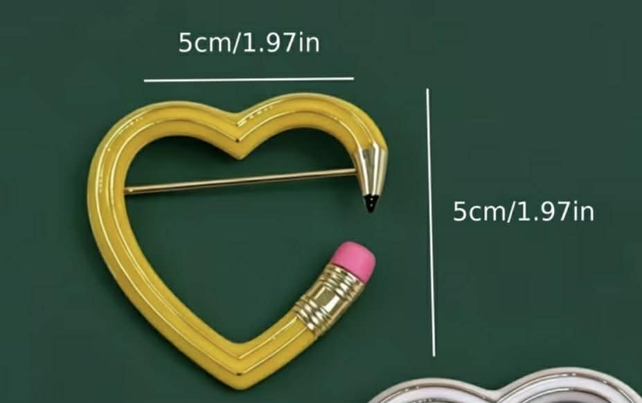 Heart Shaped Pencil Brooch