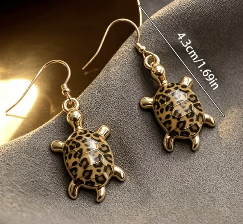 Leopard Turtle Earrings
