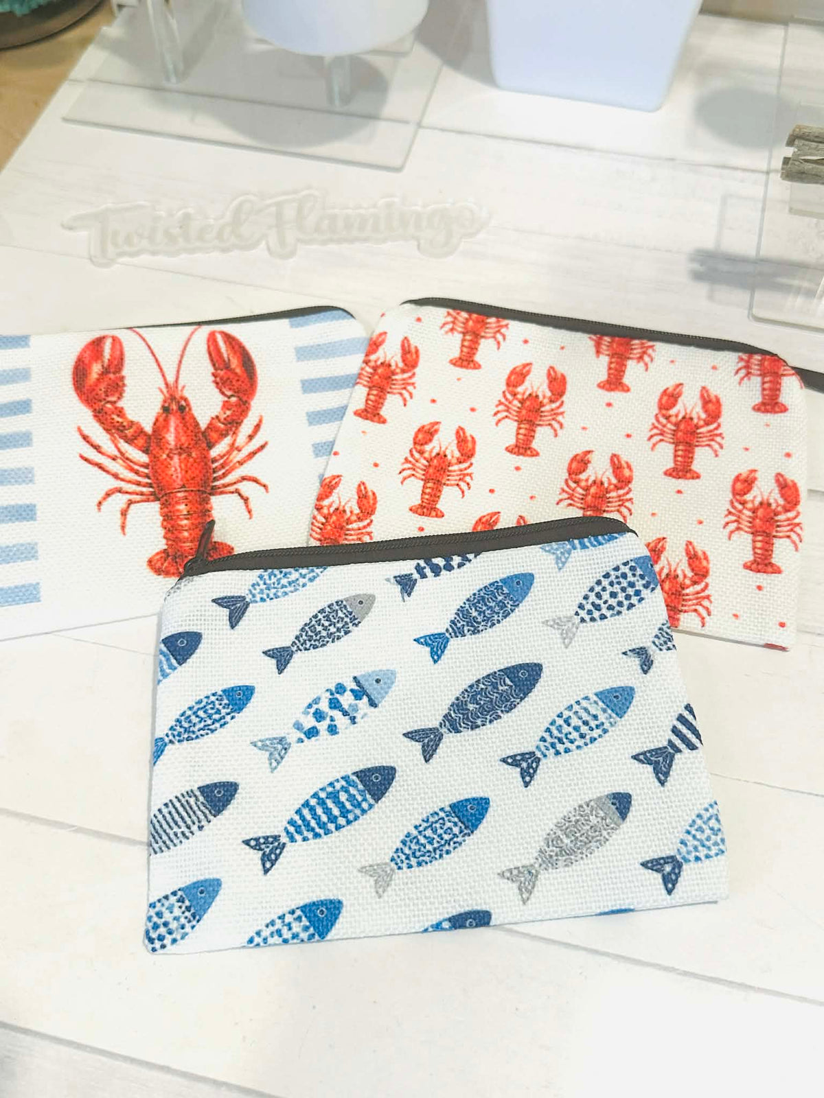 Coastal Zippered Pouches
