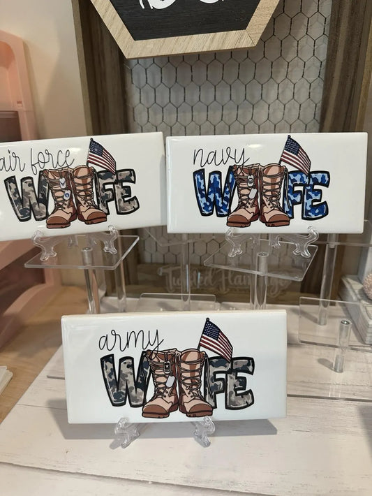 Military Wife Ceramic Tile Art