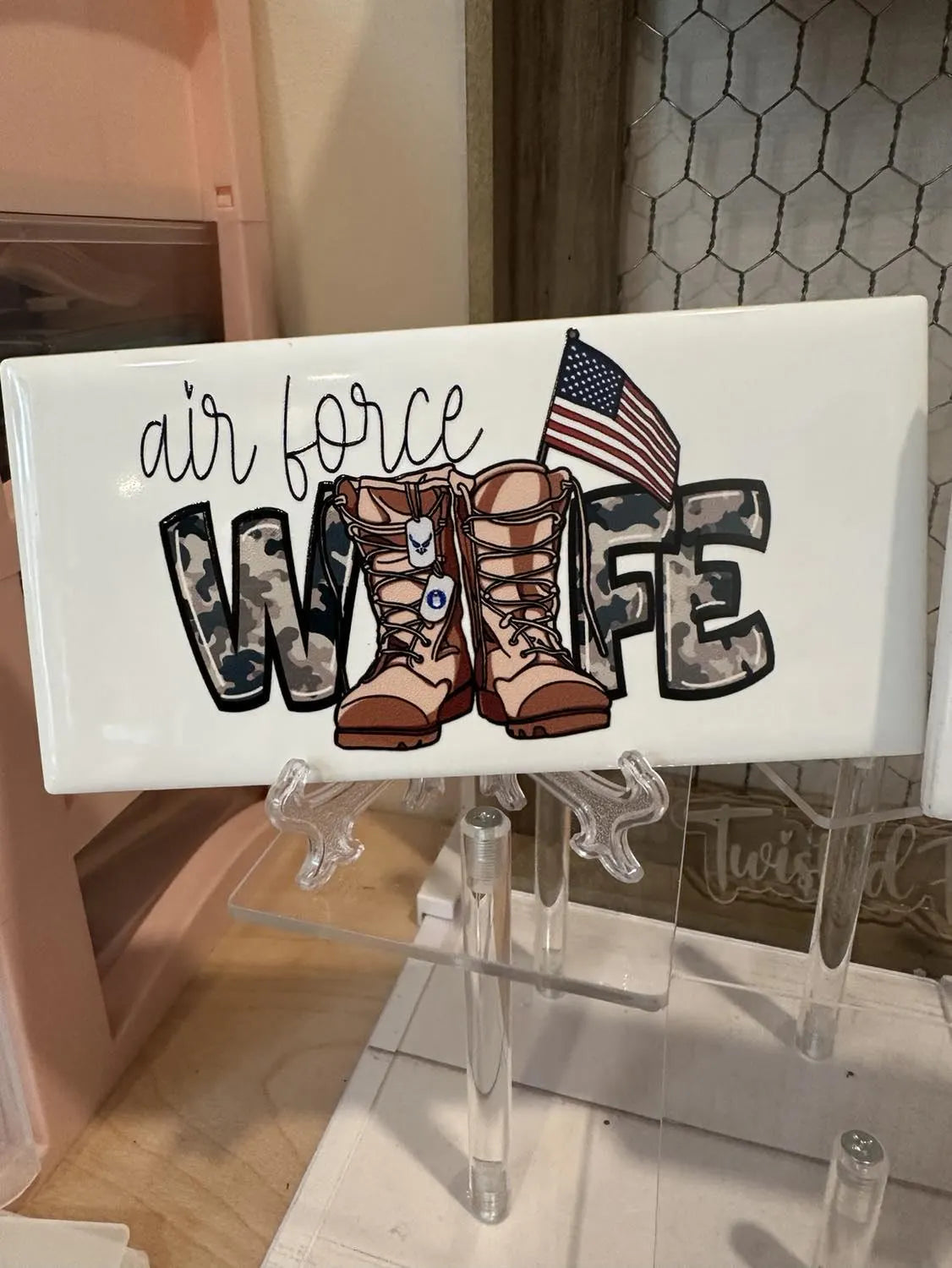 Military Wife Ceramic Tile Art
