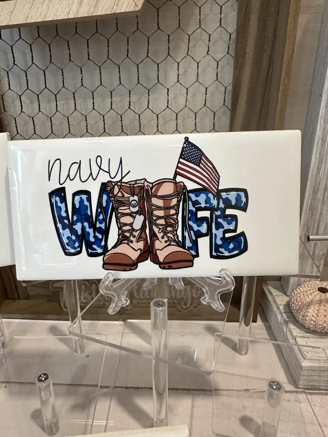Military Wife Ceramic Tile Art