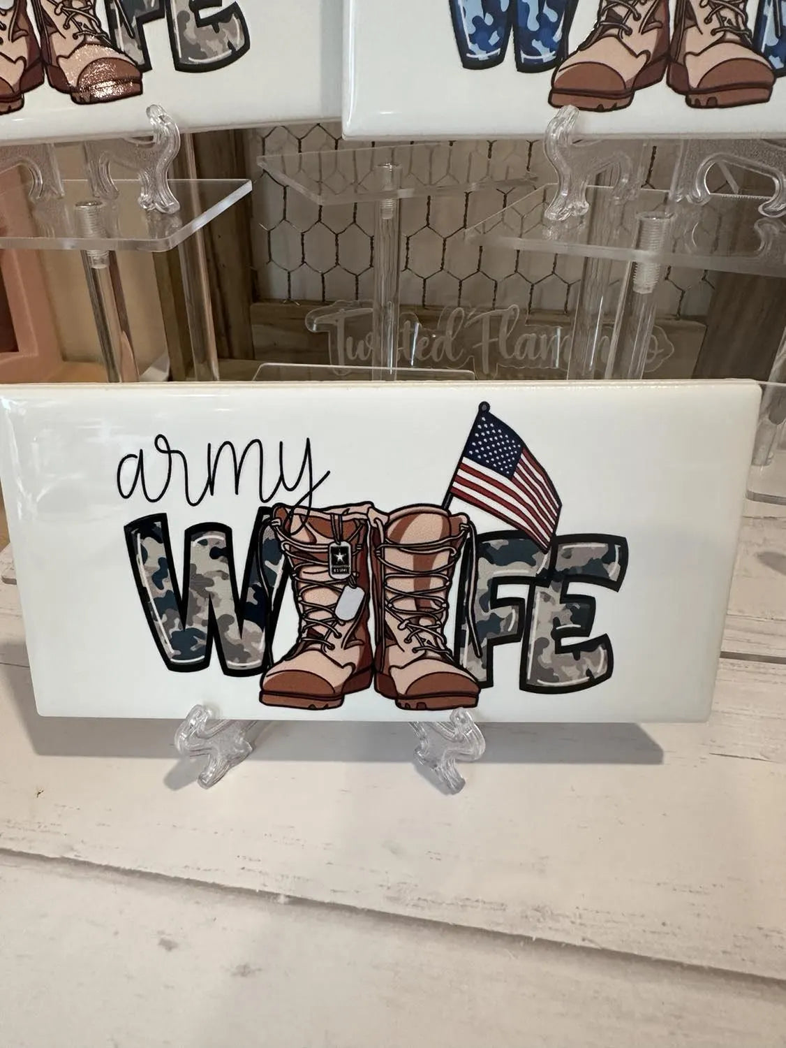 Military Wife Ceramic Tile Art