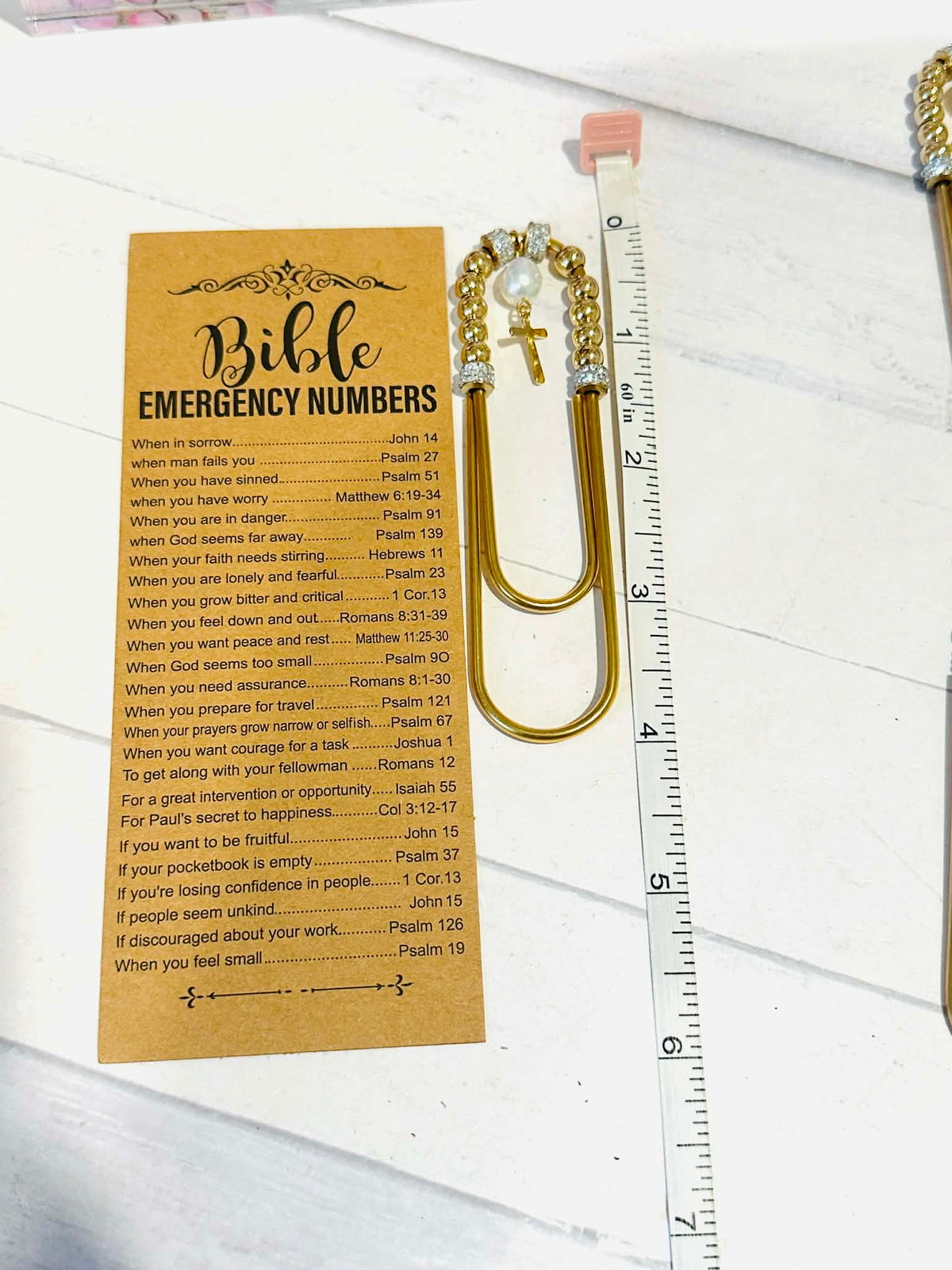 Bible Emergency  Numbers Jumbo Paperclip Bookmarks