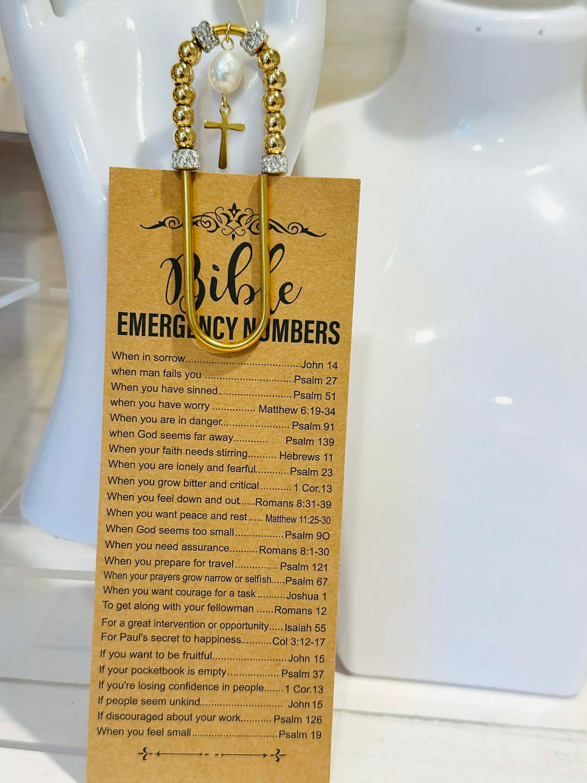 Bible Emergency  Numbers Jumbo Paperclip Bookmarks