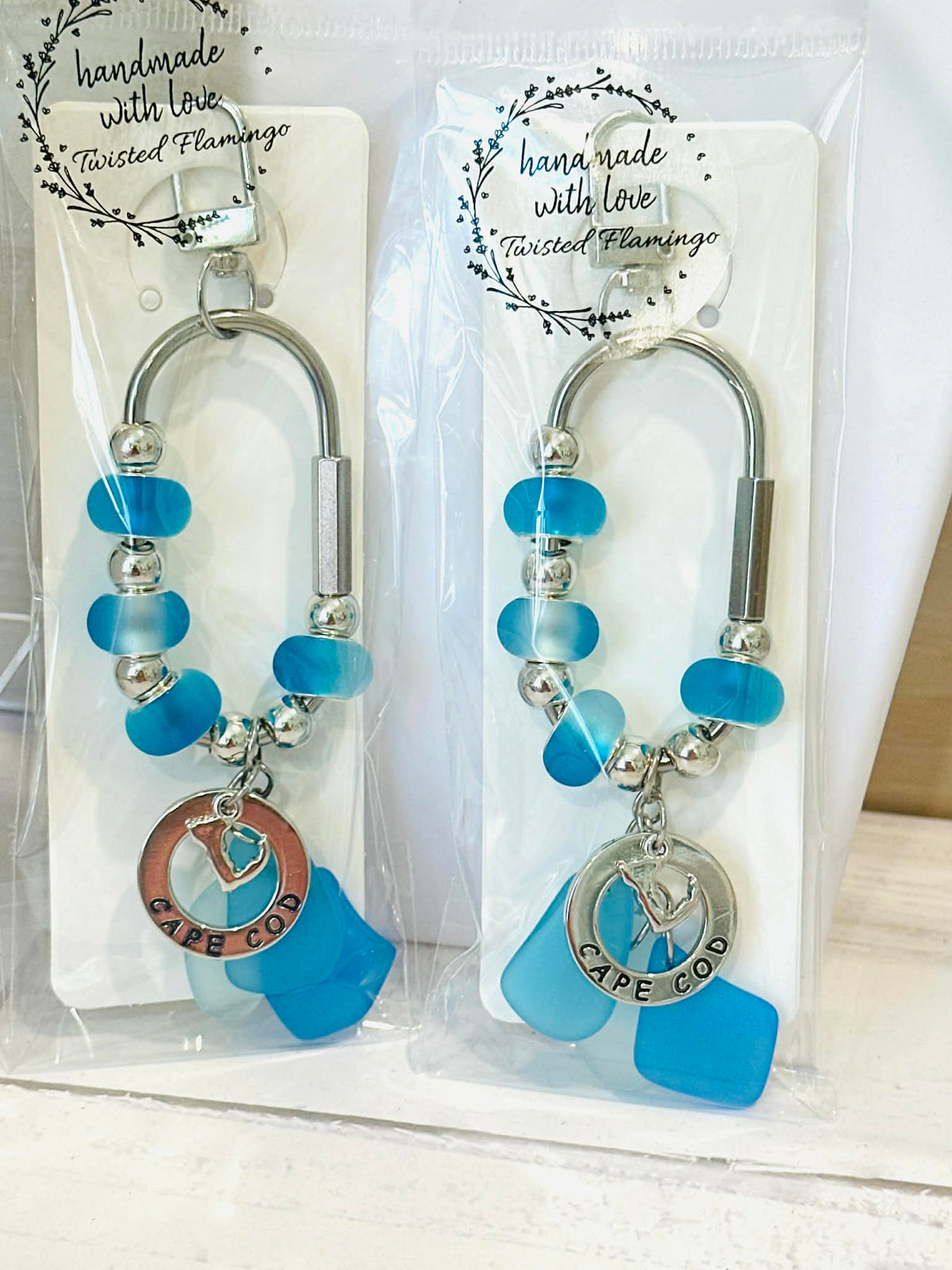 Cape Cod Seaglass Carabiner Bag Charm