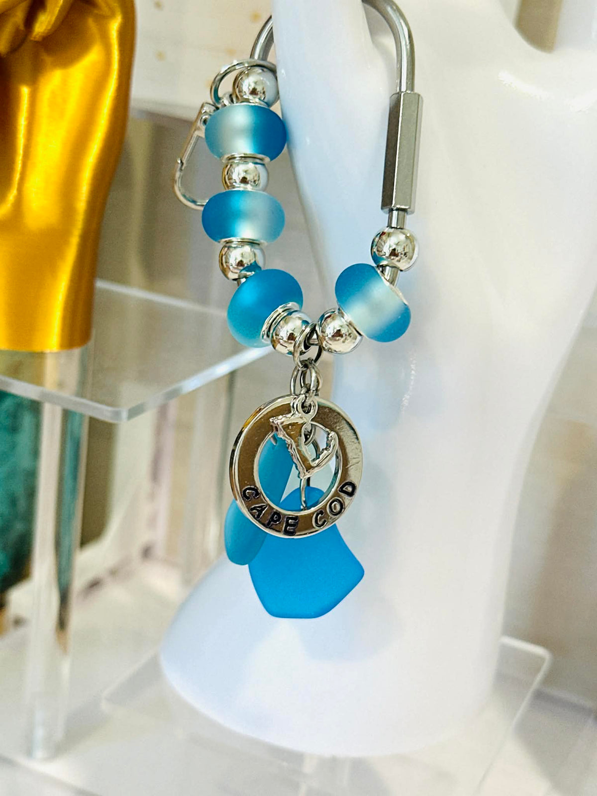 Cape Cod Seaglass Carabiner Bag Charm