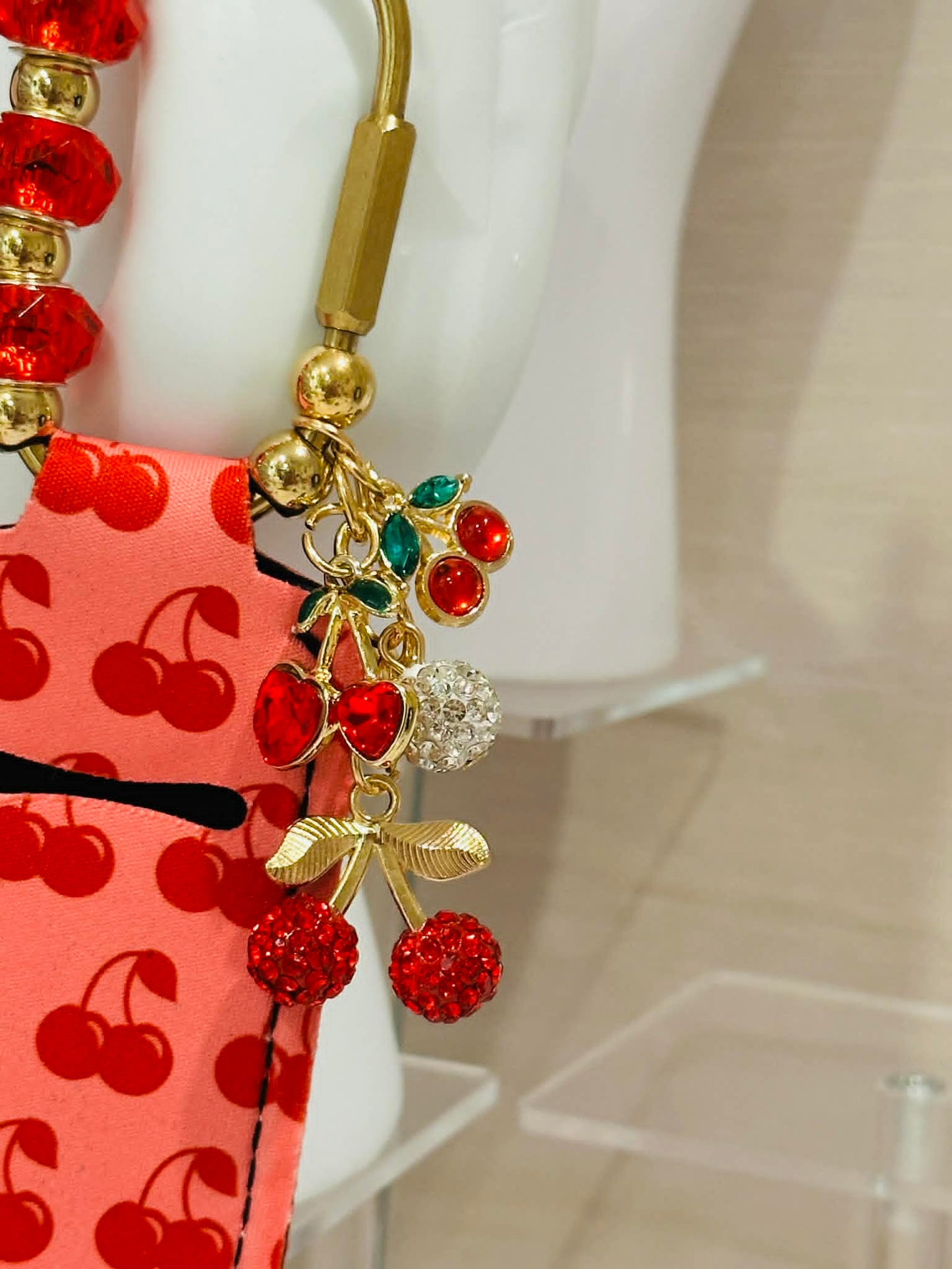Cherry Lip Balm Holder carabiner
