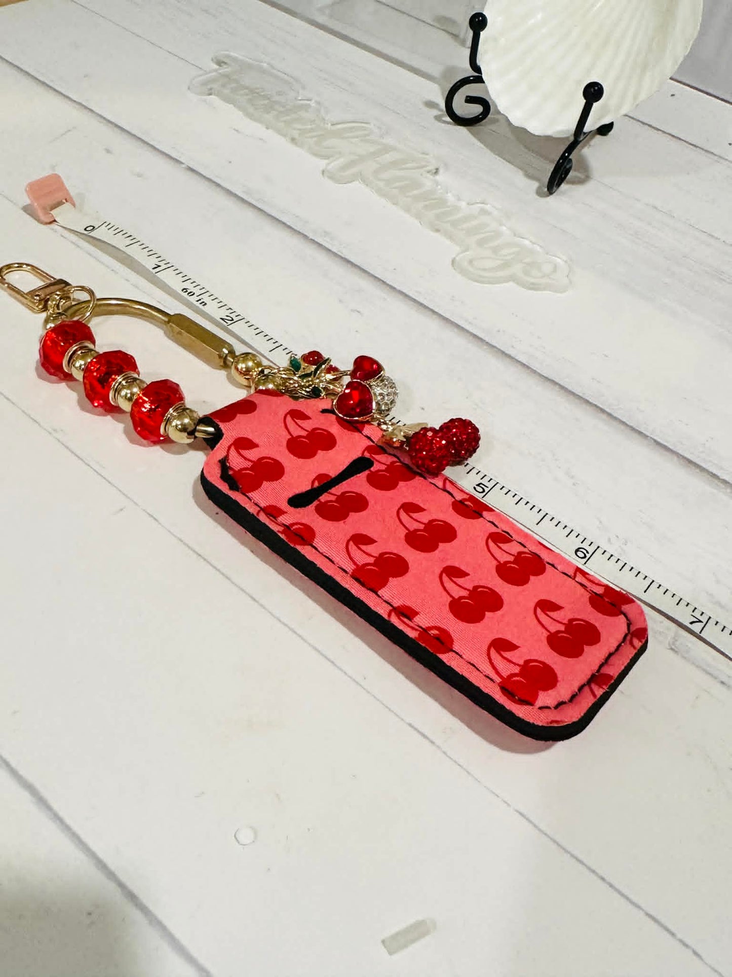 Cherry Lip Balm Holder carabiner