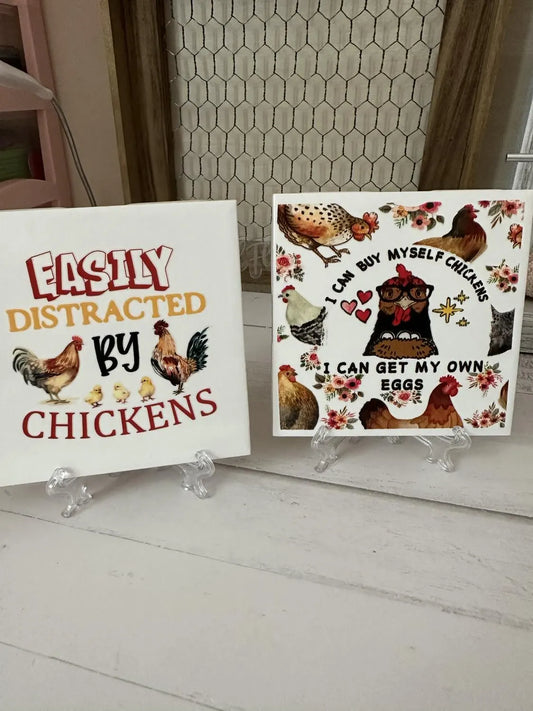 Chicken Ceramic Tile Art
