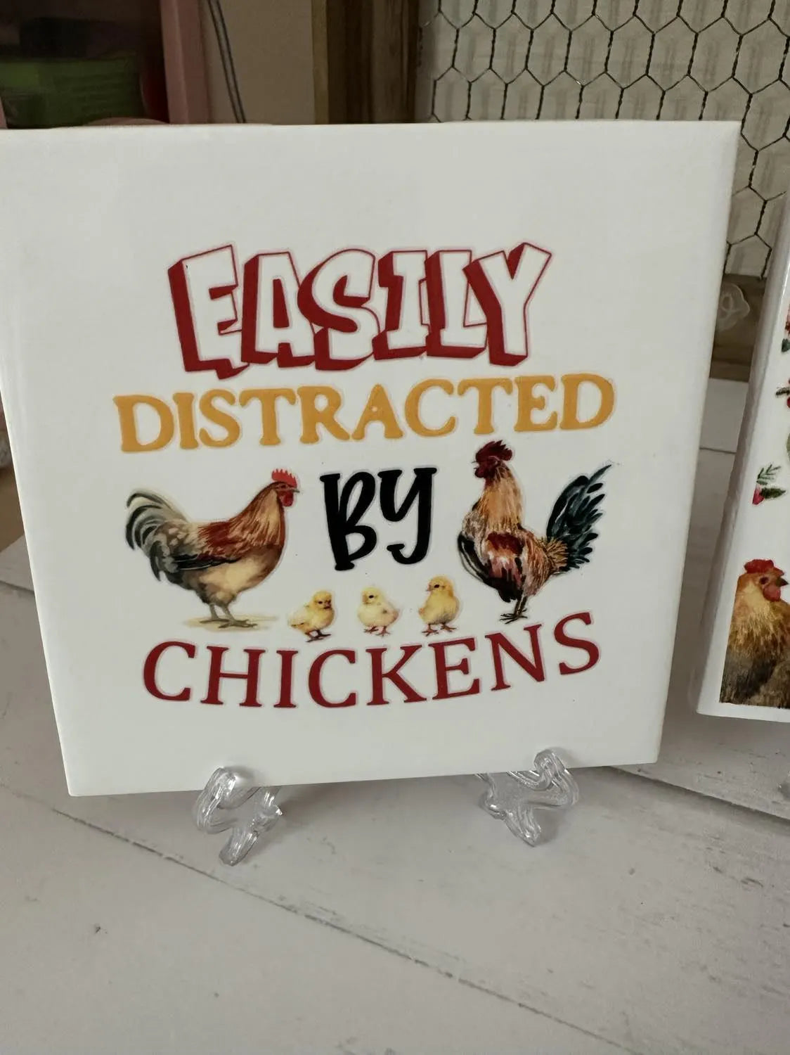 Chicken Ceramic Tile Art