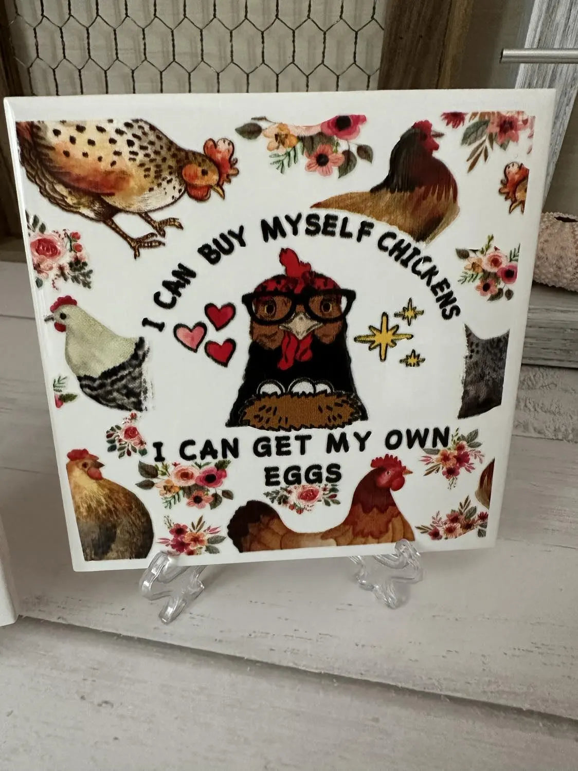 Chicken Ceramic Tile Art