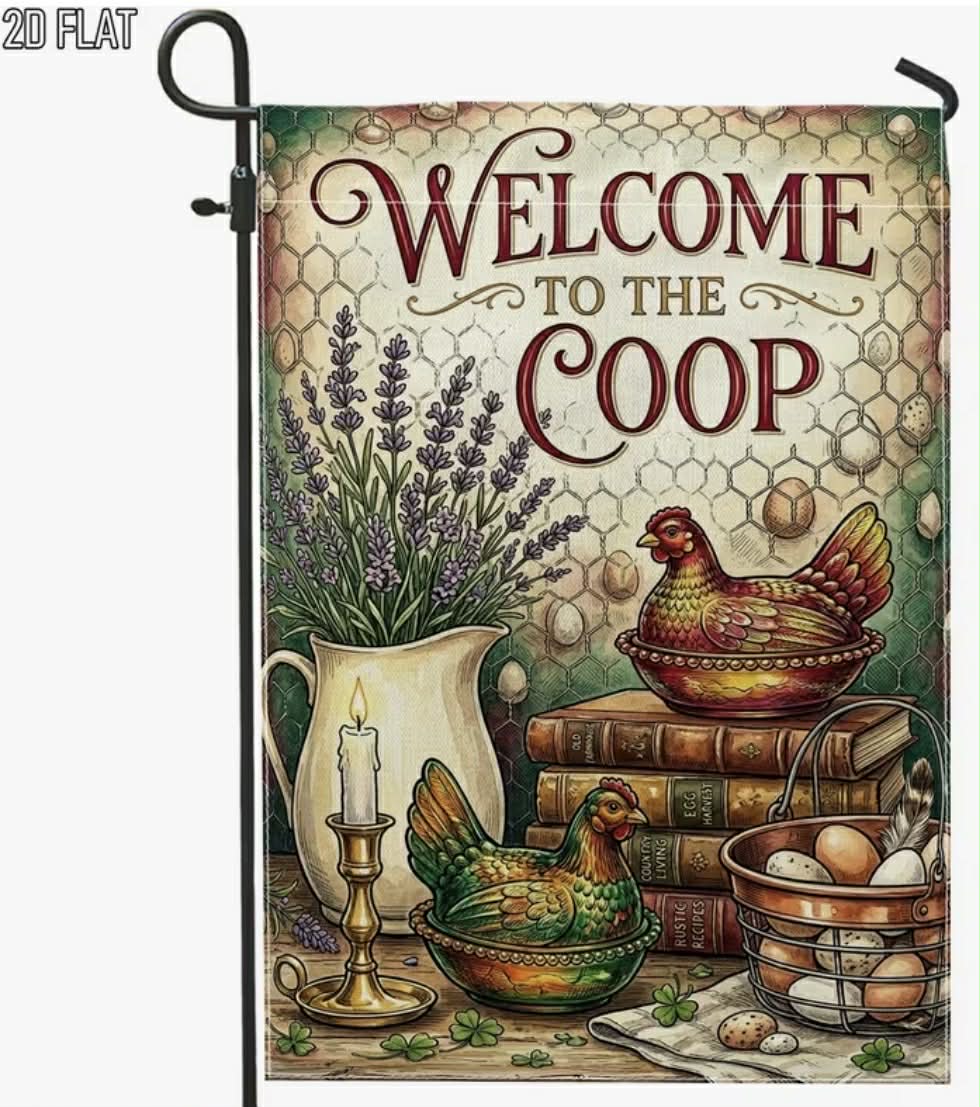 Welcome to the Coop Garden Flag
