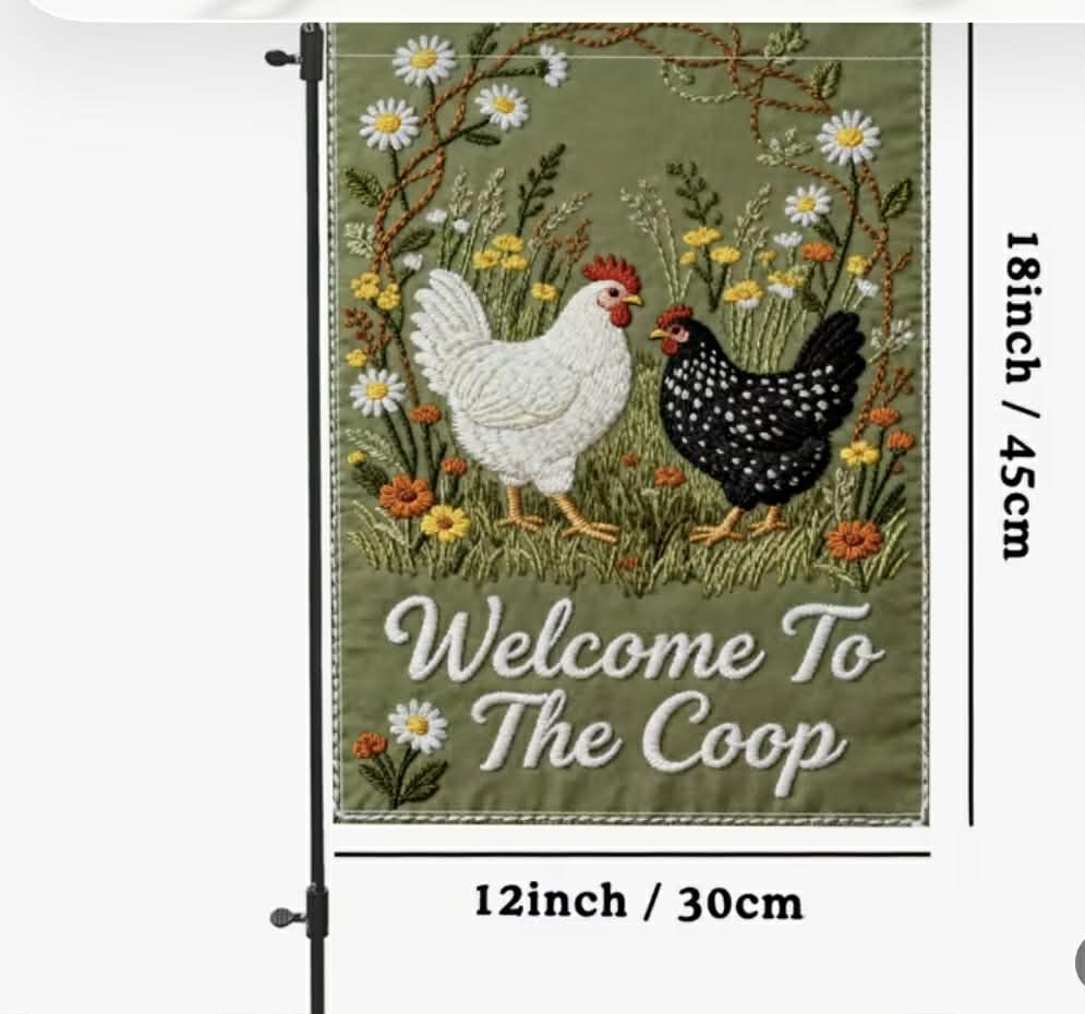 Welcome to The Coop Garden Flag