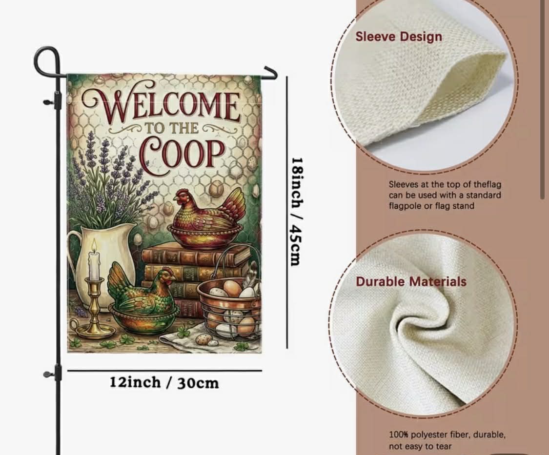 Welcome to the Coop Garden Flag