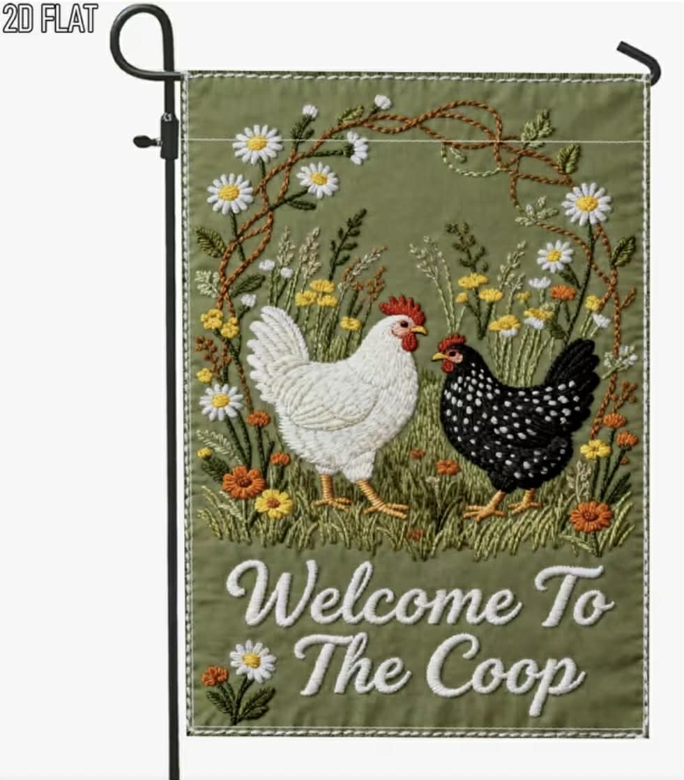 Welcome to The Coop Garden Flag