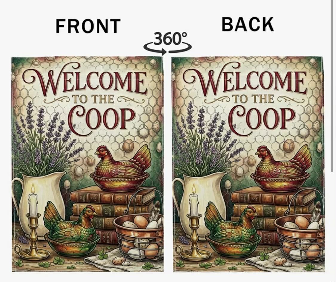 Welcome to the Coop Garden Flag