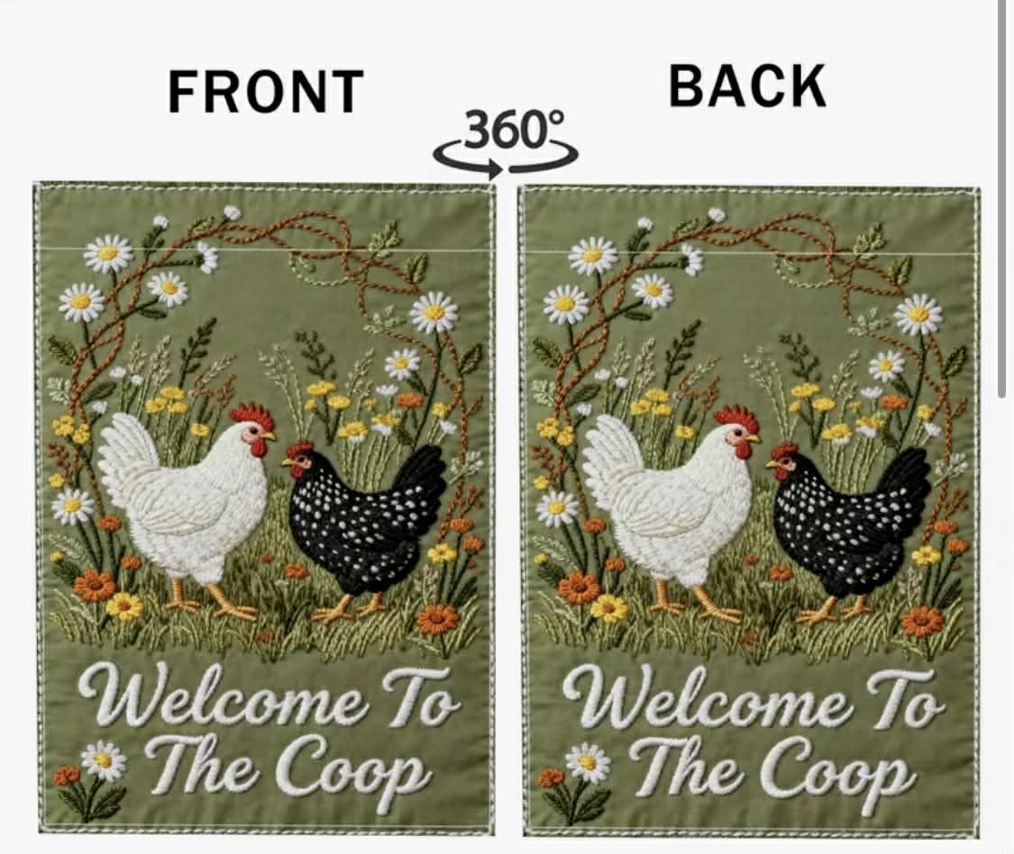 Welcome to The Coop Garden Flag